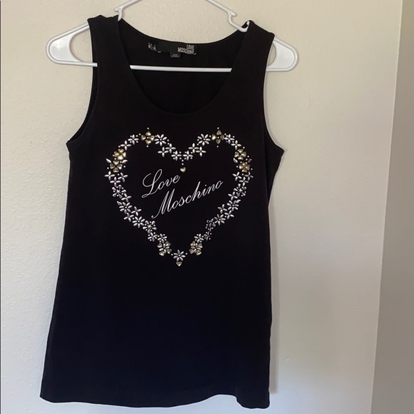 Love Moschino tank top with gems size 4 - Picture 1 of 6